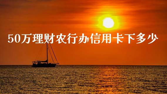 50万理财农行办信用卡下多少_https://m.fsyjjx.cn_股指期货保证金_第1张