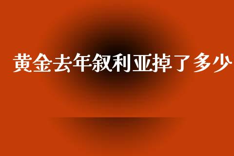 黄金去年叙利亚掉了多少_https://m.fsyjjx.cn_期货如何开户_第1张