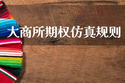 大商所期权仿真规则_https://m.fsyjjx.cn_期货保证金_第1张