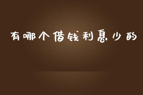 有哪个借钱利息少的_https://m.fsyjjx.cn_期货保证金计算_第1张