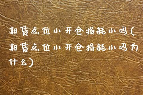期货点位小开仓损耗小吗(期货点位小开仓损耗小吗为什么)_https://m.fsyjjx.cn_期货保证金_第1张
