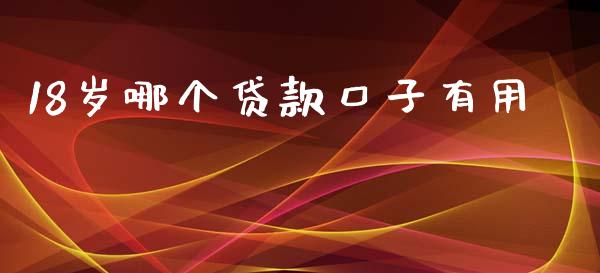 18岁哪个贷款口子有用_https://m.fsyjjx.cn_期货如何开户_第1张