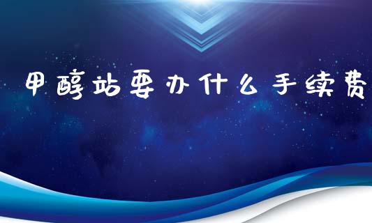 甲醇站要办什么手续费_https://m.fsyjjx.cn_期货保证金_第1张