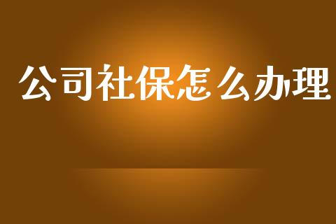 公司社保怎么办理_https://m.fsyjjx.cn_股指期货保证金_第1张