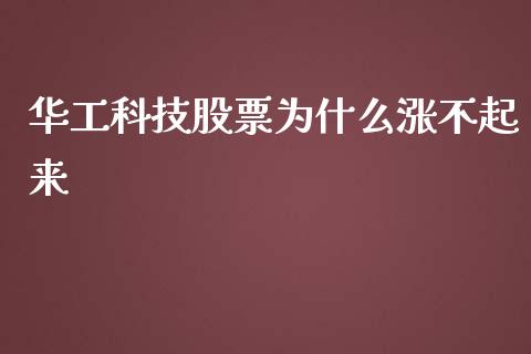 华工科技股票为什么涨不起来_https://m.fsyjjx.cn_股指期货保证金_第1张