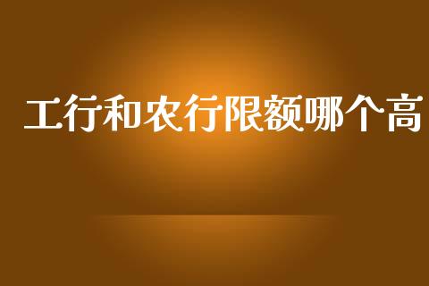 工行和农行限额哪个高_https://m.fsyjjx.cn_期货保证金计算_第1张