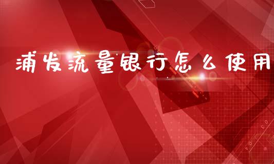 浦发流量银行怎么使用_https://m.fsyjjx.cn_期货保证金计算_第1张