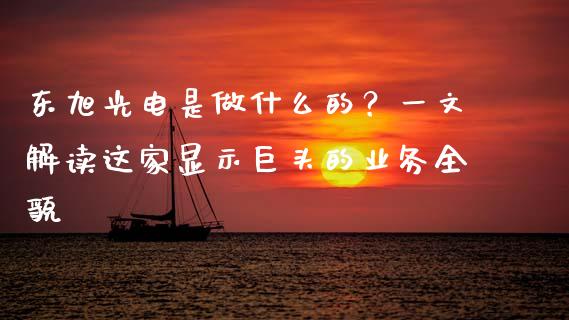 东旭光电是做什么的？一文解读这家显示巨头的业务全貌_https://m.fsyjjx.cn_期货保证金计算_第1张