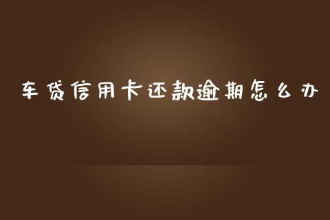 车贷信用卡还款逾期怎么办_https://m.fsyjjx.cn_期货保证金_第1张