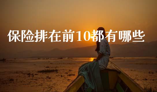 保险排在前10都有哪些_https://m.fsyjjx.cn_期货如何开户_第1张