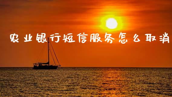 农业银行短信服务怎么取消_https://m.fsyjjx.cn_期货如何开户_第1张