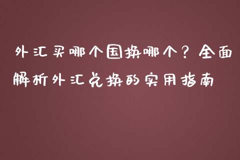 外汇买哪个国换哪个？全面解析外汇兑换的实用指南_https://m.fsyjjx.cn_期货保证金_第1张