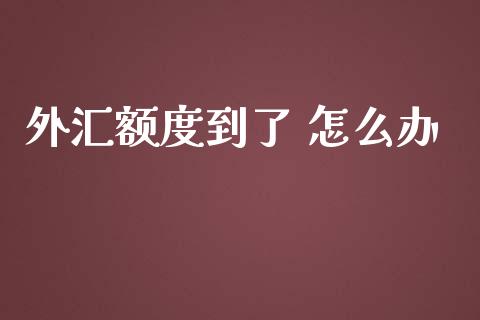 外汇额度到了 怎么办_https://m.fsyjjx.cn_期货如何开户_第1张