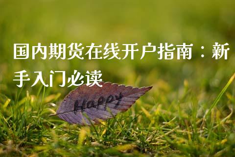 国内期货在线开户指南：新手入门必读_https://m.fsyjjx.cn_股指期货保证金_第1张