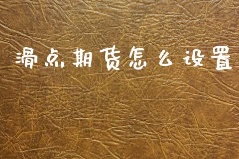 滑点期货怎么设置_https://m.fsyjjx.cn_期货保证金_第1张