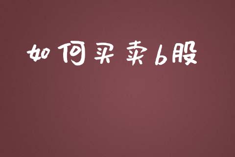 如何买卖b股_https://m.fsyjjx.cn_期货如何开户_第1张