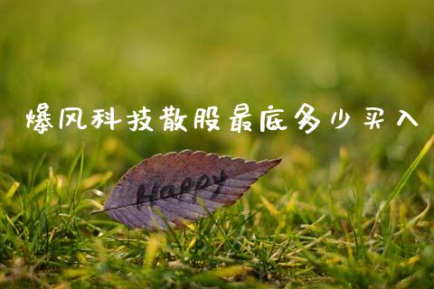 爆风科技散股最底多少买入_https://m.fsyjjx.cn_期货保证金计算_第1张