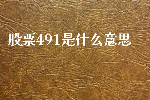 股票491是什么意思_https://m.fsyjjx.cn_期货保证金_第1张