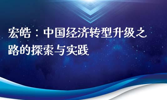 宏皓：中国经济转型升级之路的探索与实践_https://m.fsyjjx.cn_期货保证金_第1张