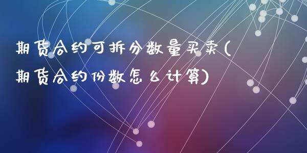 期货合约可拆分数量买卖(期货合约份数怎么计算)_https://m.fsyjjx.cn_期货保证金计算_第1张