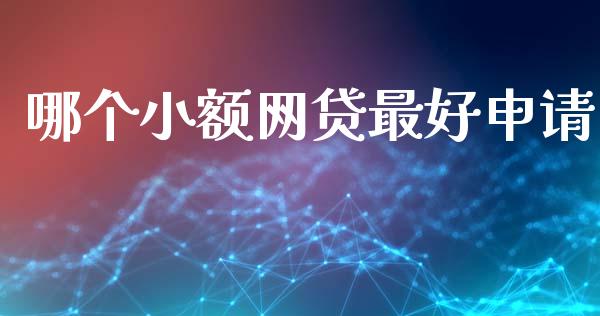 哪个小额网贷最好申请_https://m.fsyjjx.cn_期货保证金计算_第1张