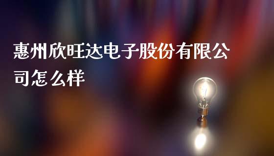 惠州欣旺达电子股份有限公司怎么样_https://m.fsyjjx.cn_期货保证金计算_第1张