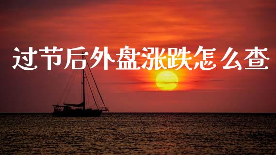 过节后外盘涨跌怎么查_https://m.fsyjjx.cn_期货保证金_第1张