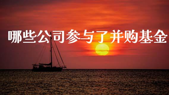 哪些公司参与了并购基金_https://m.fsyjjx.cn_期货保证金计算_第1张