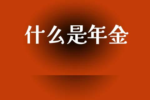 什么是年金_https://m.fsyjjx.cn_期货保证金_第1张