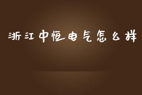 浙江中恒电气怎么样_https://m.fsyjjx.cn_期货如何开户_第1张