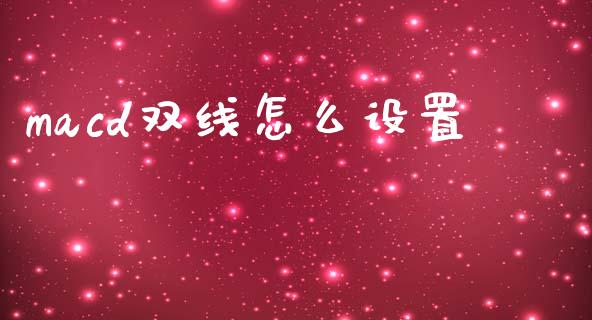 macd双线怎么设置_https://m.fsyjjx.cn_股指期货保证金_第1张