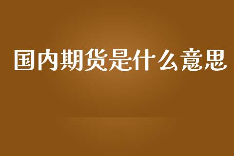 国内期货是什么意思_https://m.fsyjjx.cn_期货如何开户_第1张