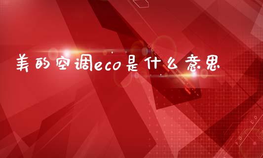 美的空调eco是什么意思_https://m.fsyjjx.cn_期货如何开户_第1张