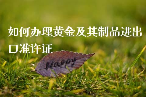 如何办理黄金及其制品进出口准许证_https://m.fsyjjx.cn_期货如何开户_第1张