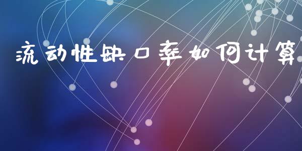 流动性缺口率如何计算_https://m.fsyjjx.cn_期货保证金_第1张