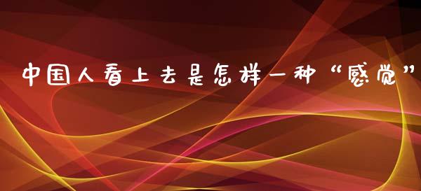 中国人看上去是怎样一种“感觉”_https://m.fsyjjx.cn_期货保证金_第1张