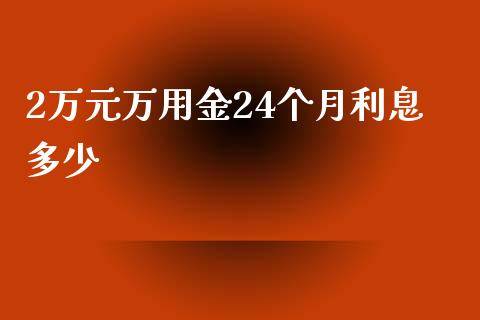 2万元万用金24个月利息多少_https://m.fsyjjx.cn_期货保证金计算_第1张