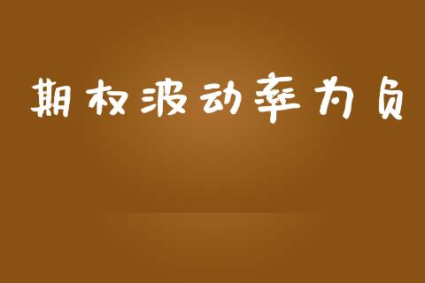 期权波动率为负_https://m.fsyjjx.cn_期货如何开户_第1张