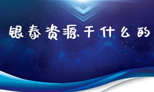 银泰资源干什么的_https://m.fsyjjx.cn_期货如何开户_第1张