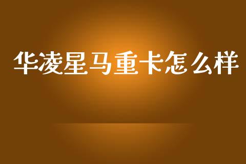 华凌星马重卡怎么样_https://m.fsyjjx.cn_期货如何开户_第1张