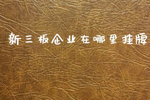 新三板企业在哪里挂牌_https://m.fsyjjx.cn_期货保证金计算_第1张