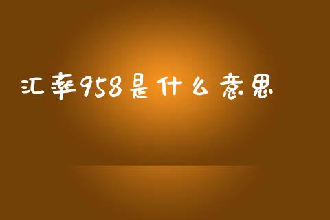 汇率958是什么意思_https://m.fsyjjx.cn_期货保证金_第1张