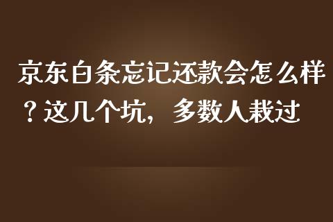 京东白条忘记还款会怎么样？这几个坑，多数人栽过_https://m.fsyjjx.cn_股指期货保证金_第1张