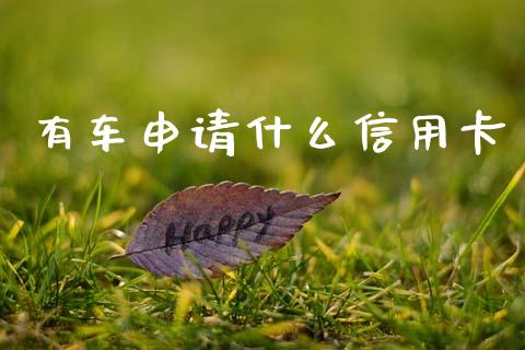 有车申请什么信用卡_https://m.fsyjjx.cn_期货保证金_第1张