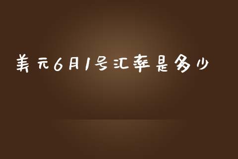 美元6月1号汇率是多少_https://m.fsyjjx.cn_期货保证金_第1张