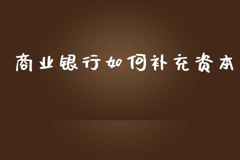 商业银行如何补充资本_https://m.fsyjjx.cn_期货保证金计算_第1张