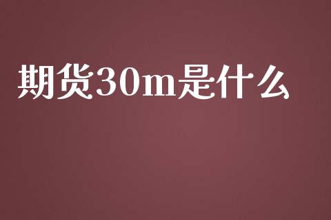 期货30m是什么_https://m.fsyjjx.cn_股指期货保证金_第1张