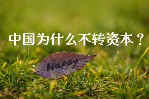 中国为什么不转资本？_https://m.fsyjjx.cn_期货保证金_第1张
