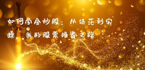 如何学会炒股：从迷茫到实操，我的股票投资之路_https://m.fsyjjx.cn_期货保证金计算_第1张