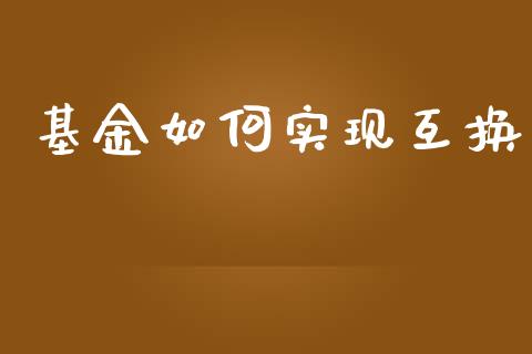基金如何实现互换_https://m.fsyjjx.cn_期货保证金计算_第1张